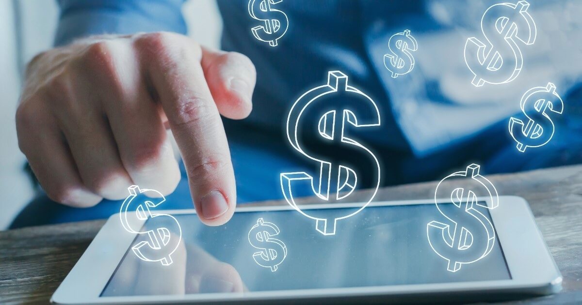 Illustration of a person interacting with eCommerce growth strategy icons.